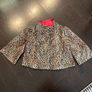 Lightweight cheetah cropped jacket